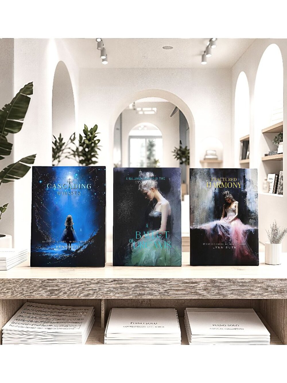3 Original Piano Sheet Music Books Lynn Ruth 9x12 Cascading Whispers Set